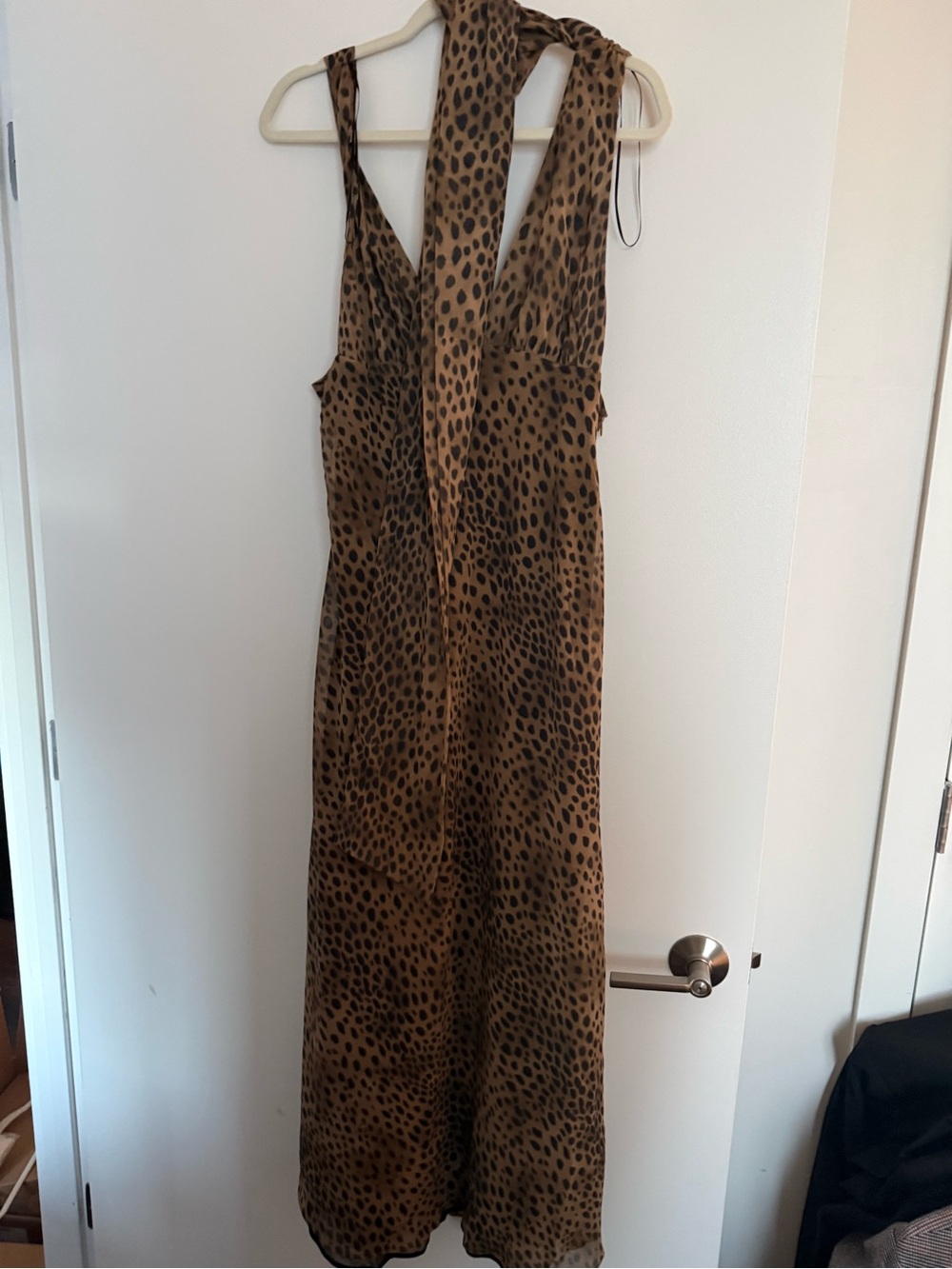 ZARA Brown Leopard Print Midi Dress NWT